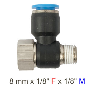 Pu Hose Fitting Tee 8mm X 1/8'f X 1/8'm