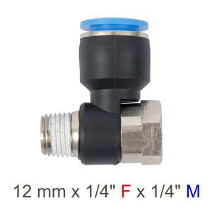 Pu Hose Fitting Tee 12mm X 1/4'f X 1/4'm