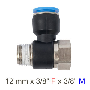 Pu Hose Fitting Tee 12mm X 3/8'f X 3/8'm