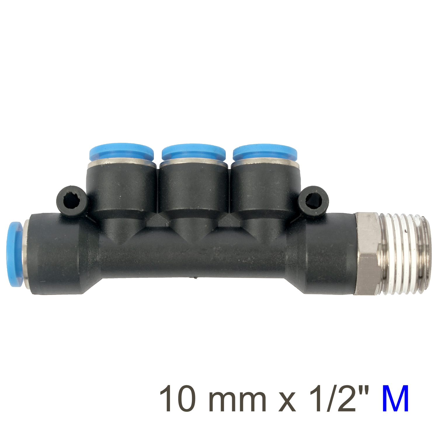 Pu Hose Fitting Manifold 4 X 10mm Port X 1/2'm