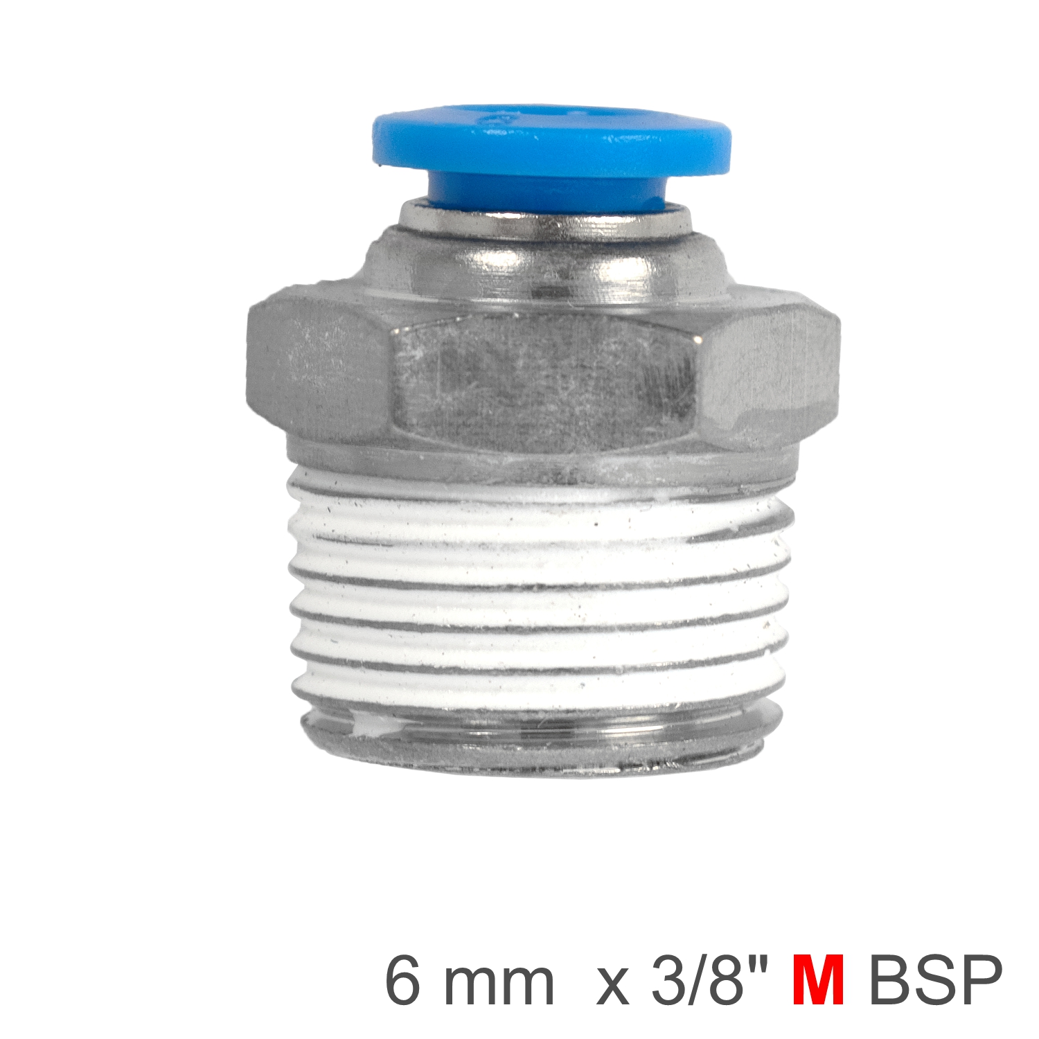 Pu Hose Fitting Straight Stud 6mm-3/8 M