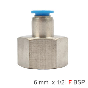 Pu Hose Fitting Straight Stud 6mm-1/2 F