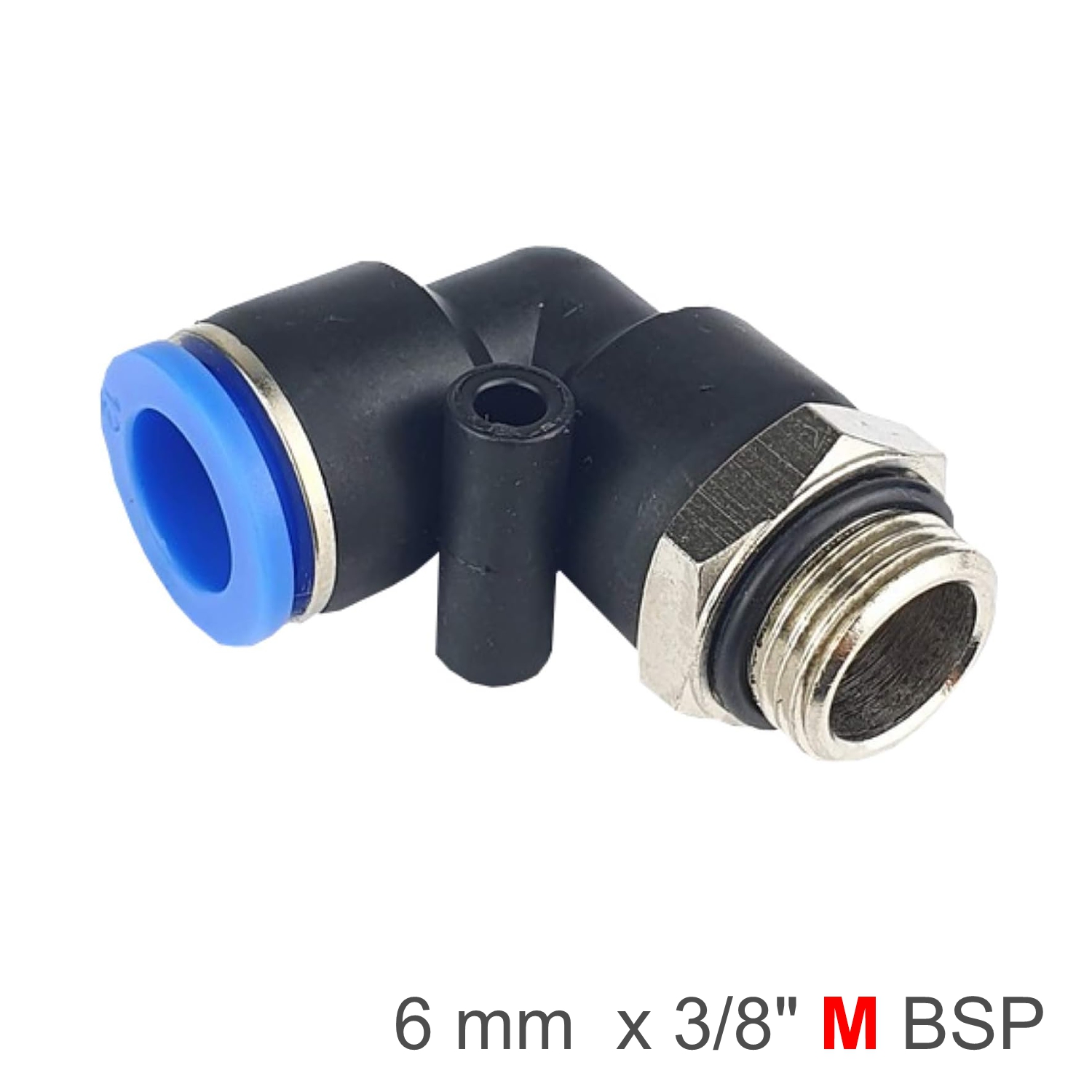 Elbow W/o-ring 6mm-3/8 M Pu Hose Fitting
