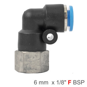 Pu Hose Fitting Elbow 6mm-1/8 F