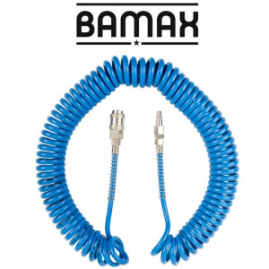 Spiral Polyp Hose Blue 5mmx8mmx12m With Quick Couplers Bx15pu12-5