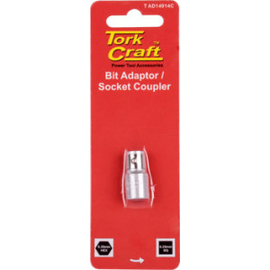 Socket Adaptor Coupler 1/4'f Sq X 1/4'f Hex Carded