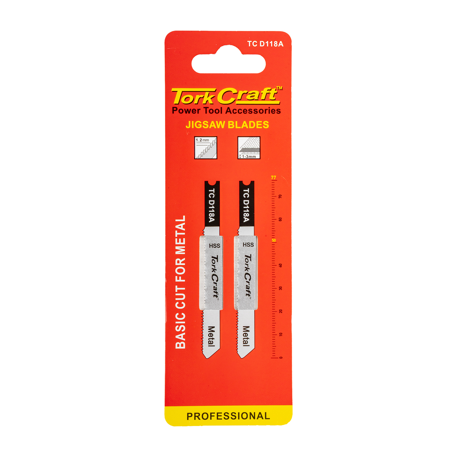 U-shank Jigsaw Blade 21tpi Metal 1.2mm 2pc