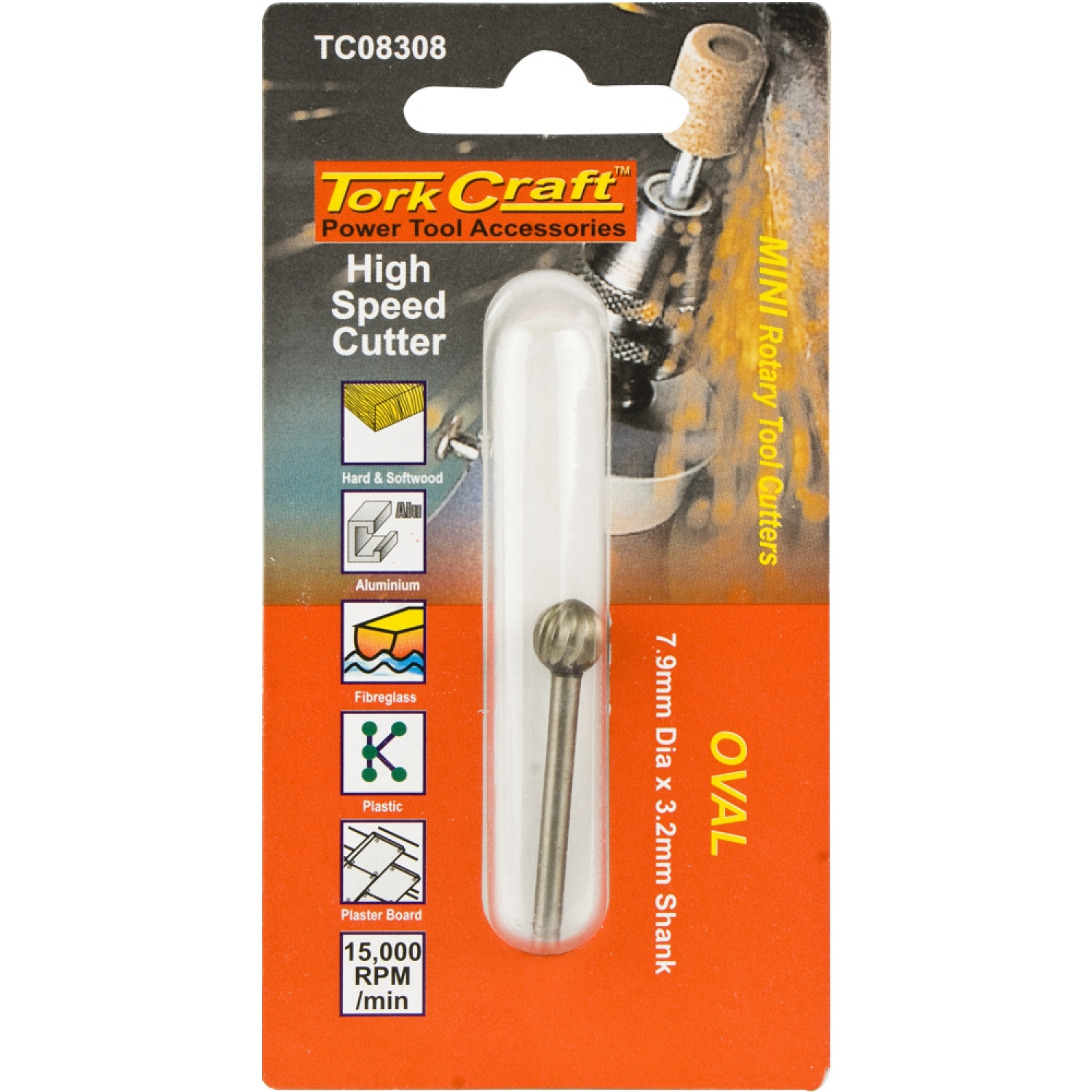 Mini H/speed Cutter 7.9mm Oval 3.2mm Shank