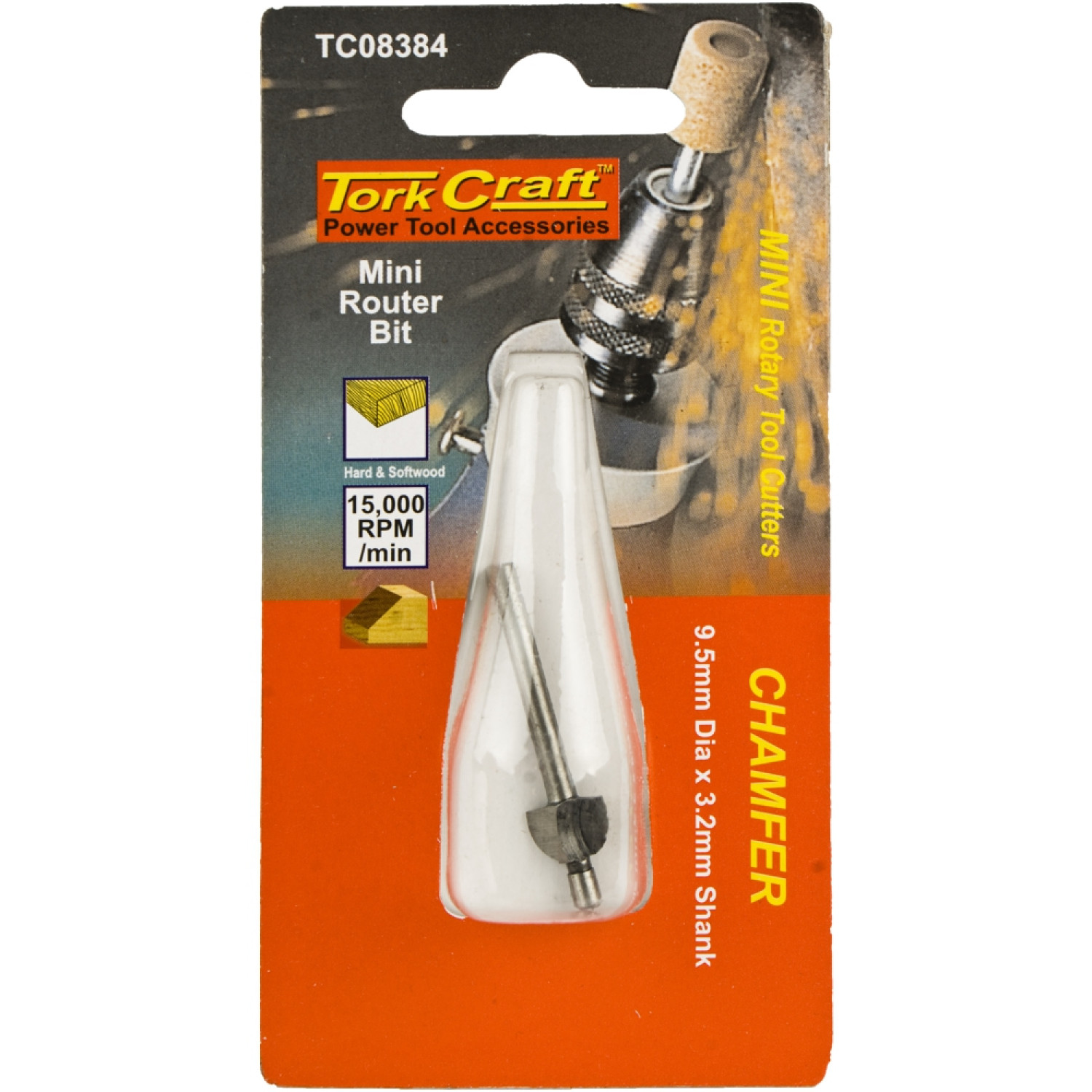 Mini Router Bit 9.5mm Cove 3.2mm Shank