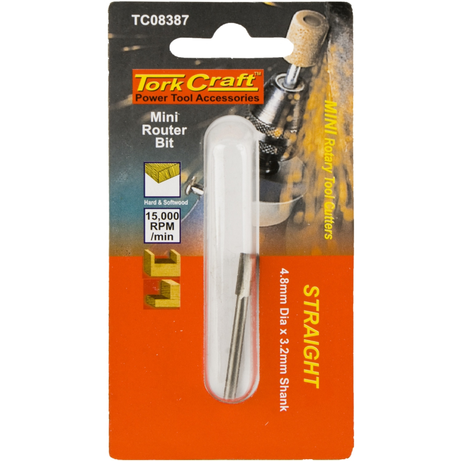Mini Router Bit 4.8mm Straight 3.2mm Shank