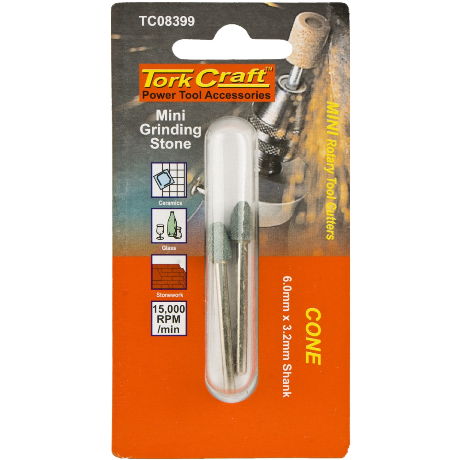 Mini Grinding Stone 3.2mm Cone 3.2mm Shank