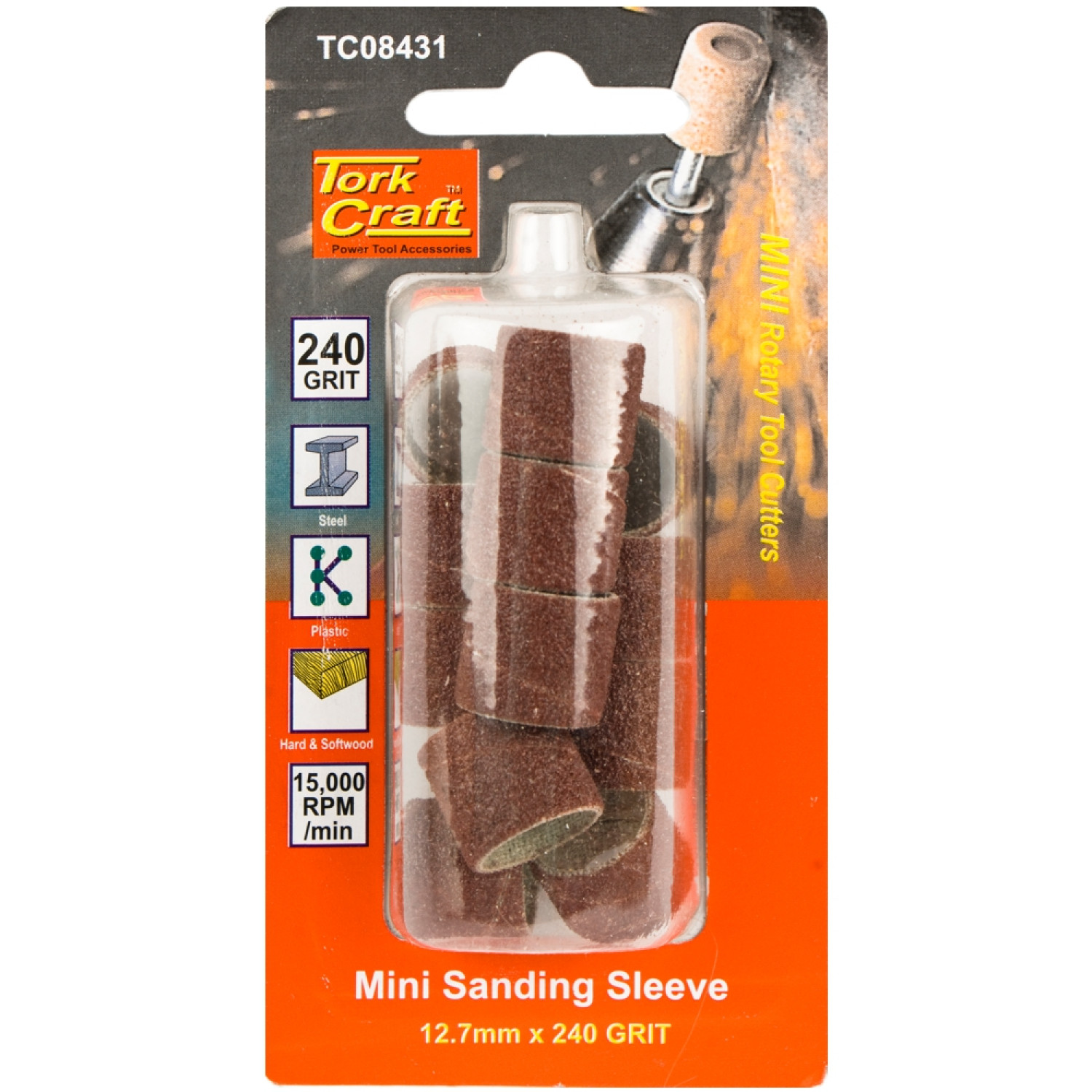 Mini Sanding Sleeve 12.7mm 240g