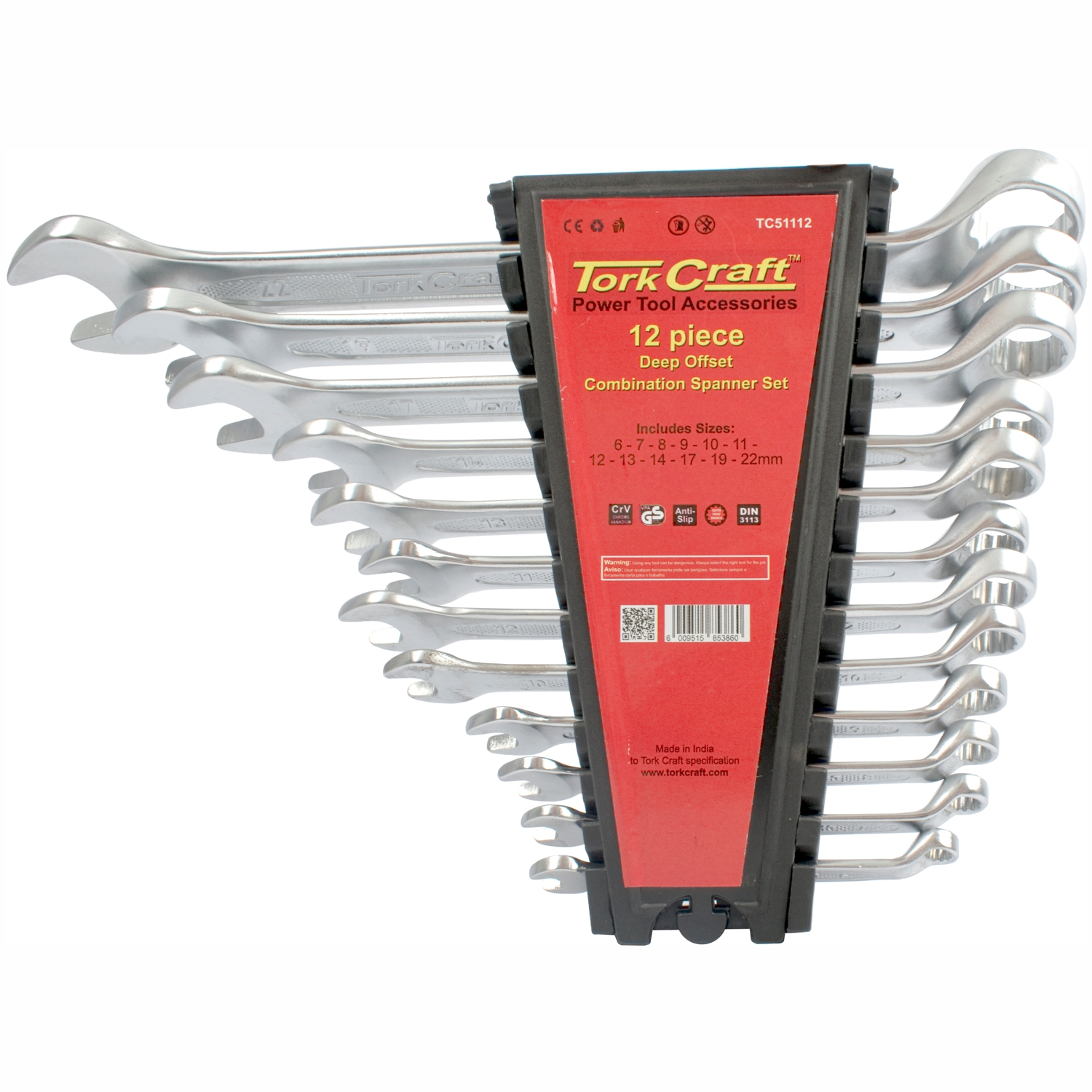 12pcs Deep Offset Combination Spanner Set 6-22mm