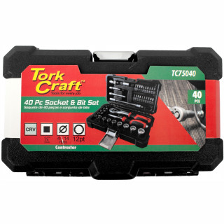 Socket & Ratchet Drive Set 40pc 1/4
