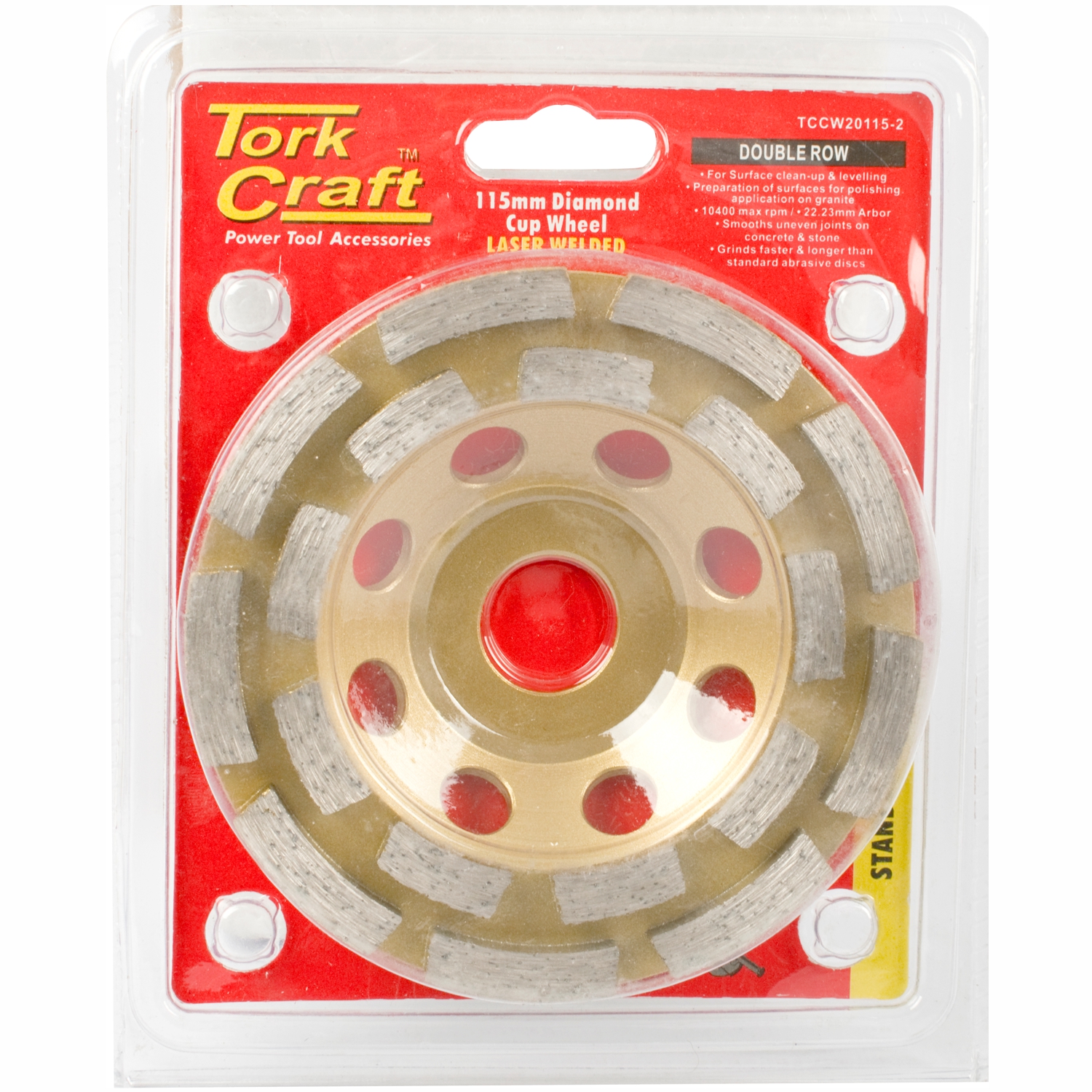 Dia. Cup Wheel 115mm X 22.23mm Dbl Row Laser Welded Industrial