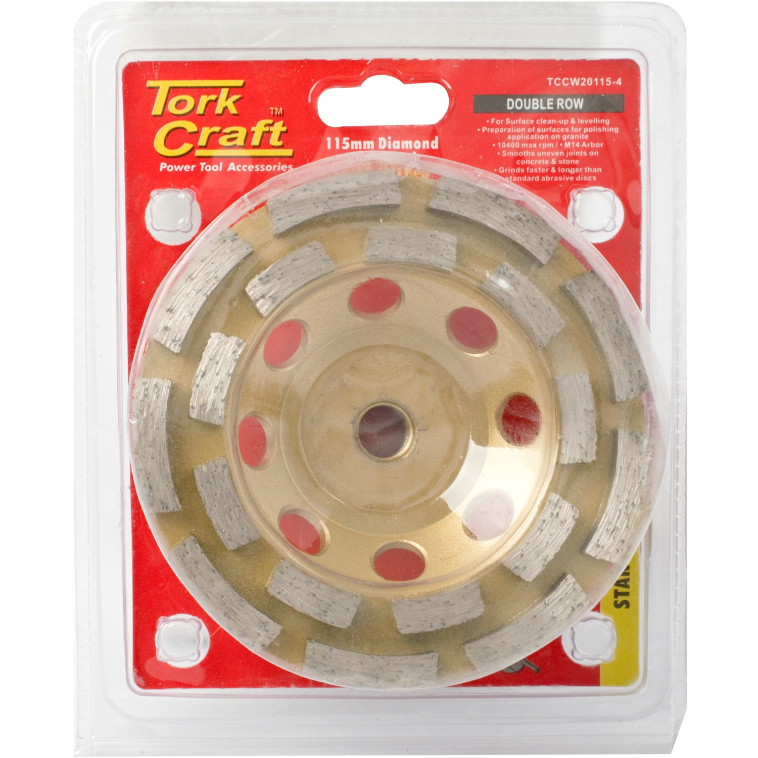 Dia. Cup Wheel 115mm X M14 Dbl Row Laser Welded Industrial