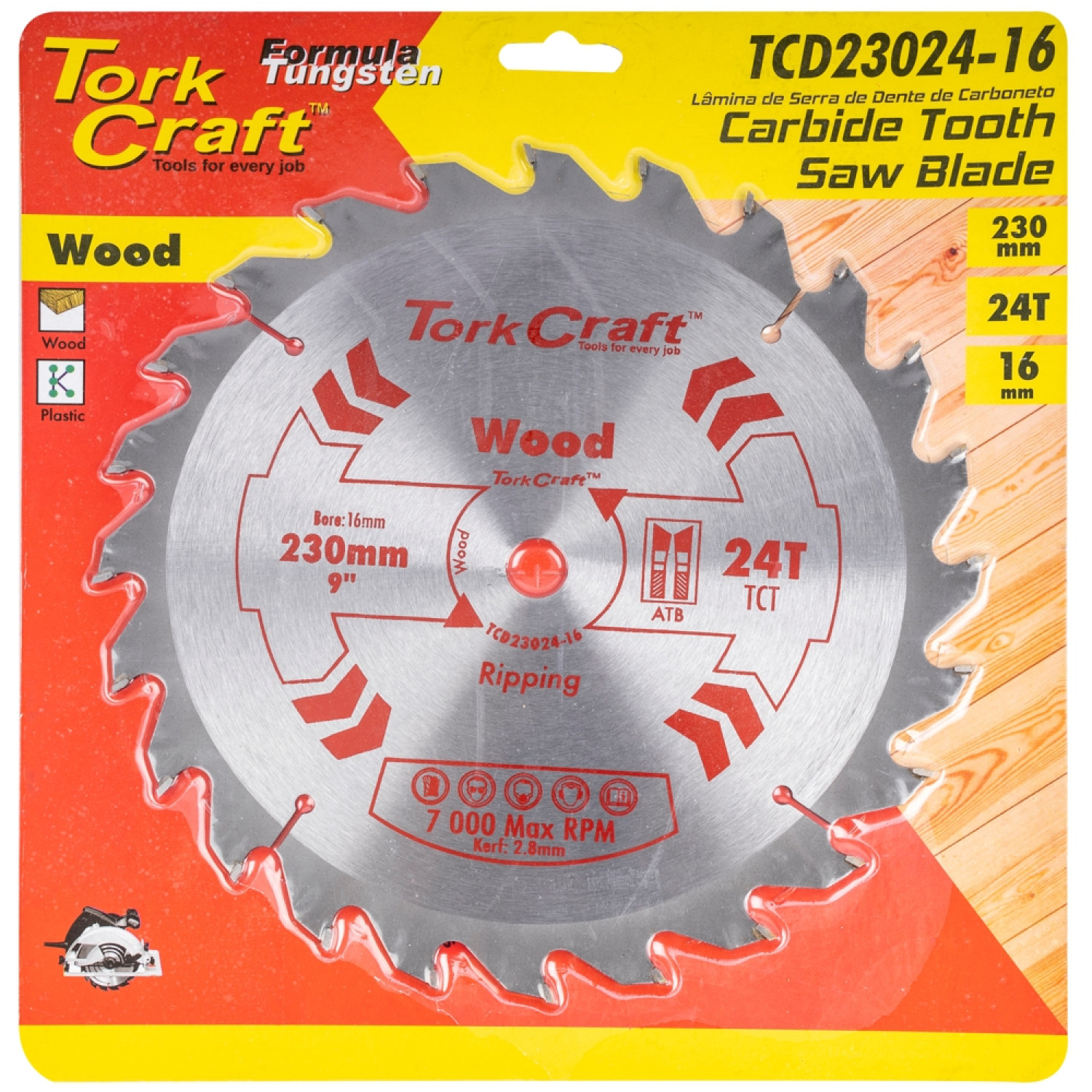 Blade Tct 230 X 24t 16mm General Purpose Rip