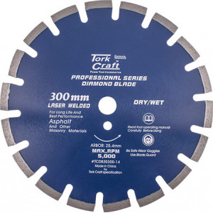 Diamond Blade 300 X 25.4mm Asphalt Laser Welded Segmented Tar
