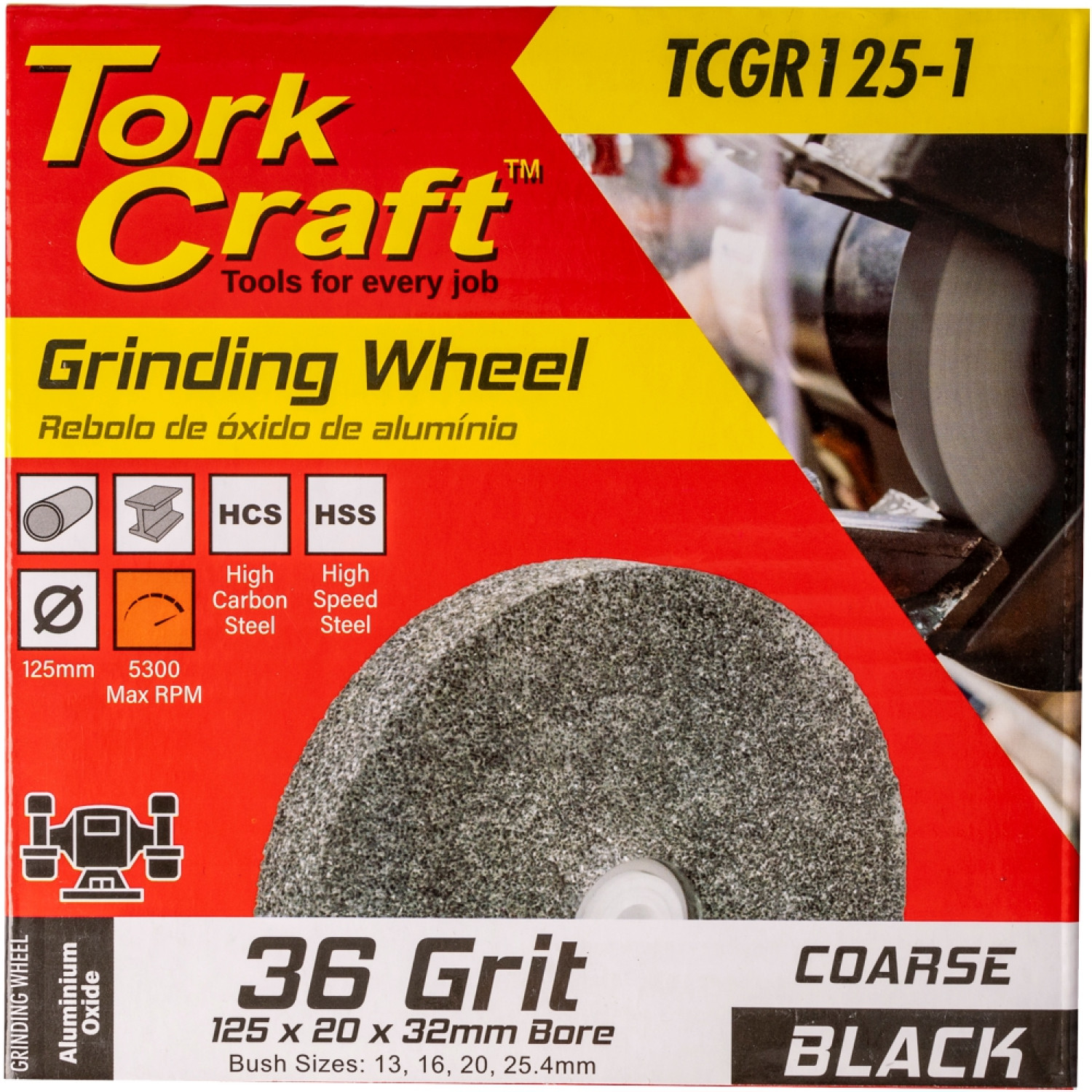 Grinding Wheel 125 X 20 X 32mm Bore Coarse 36g Black