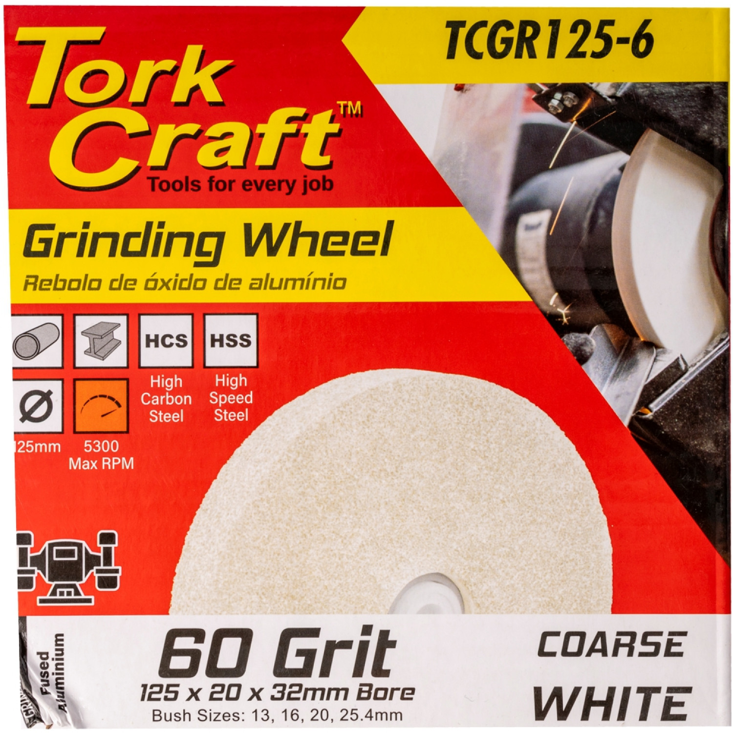 Grinding Wheel 125 X 20 X 32mm Bore Fine 60g White