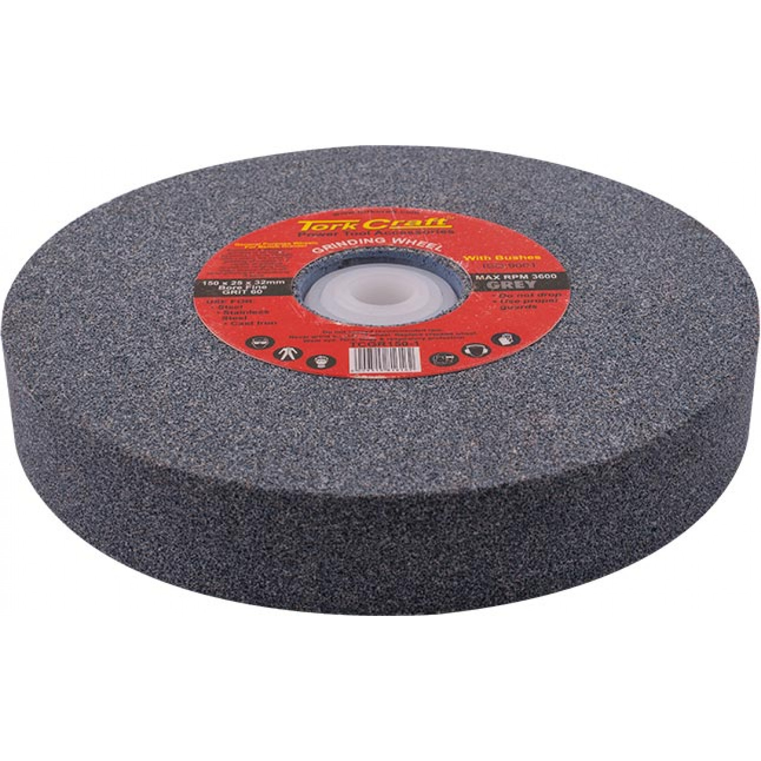 Grinding Wheel 150x25x32mm Bore Fine 60gr W/bushes For Bench Grinder