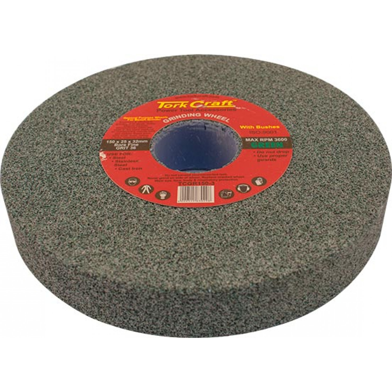 Grinding Wheel 150x25x32mm Bore Coarse 36gr W/bushes For B/g Green