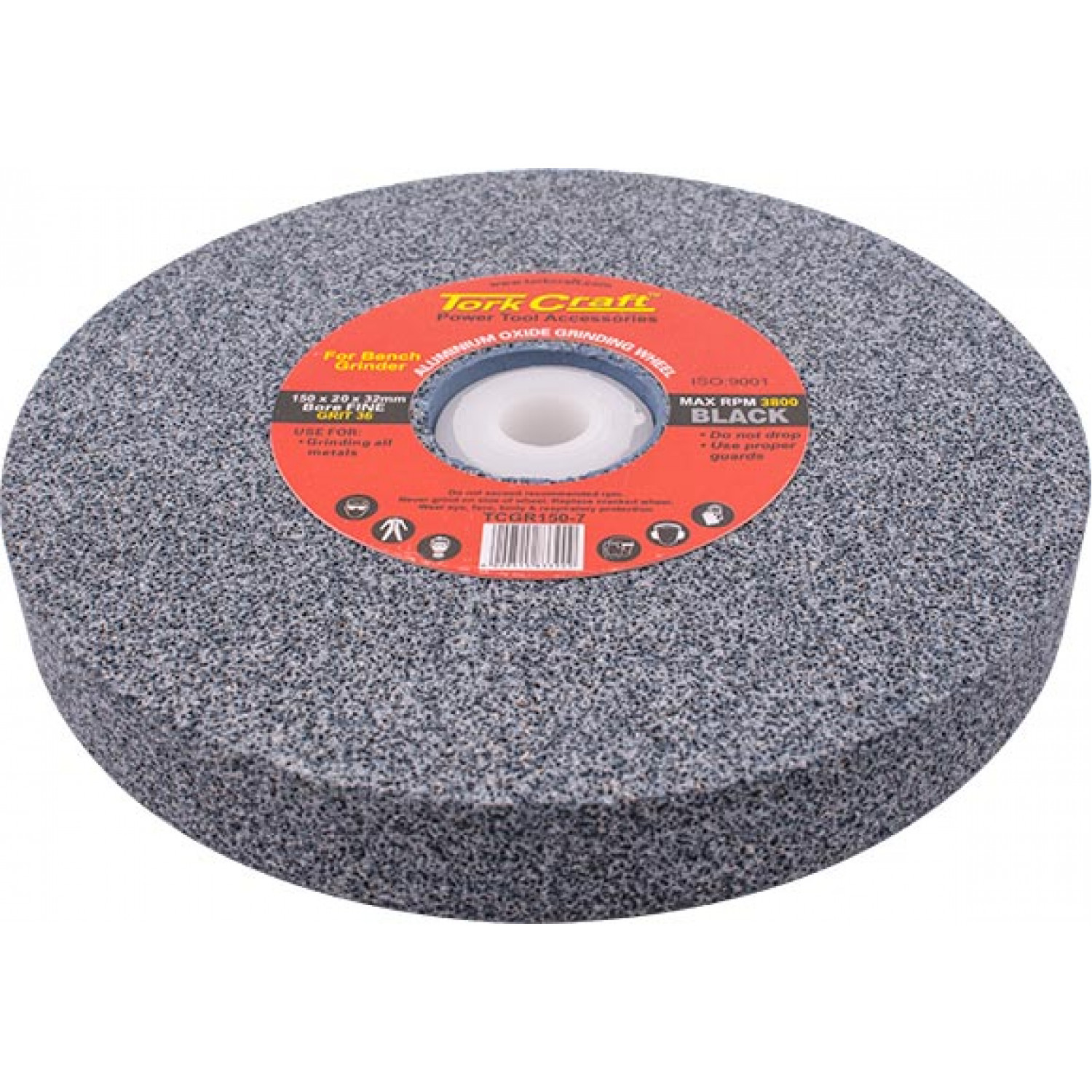 Grinding Wheel 150x20x32mm Black Coarse 36gr W/bushes For Bench Grin