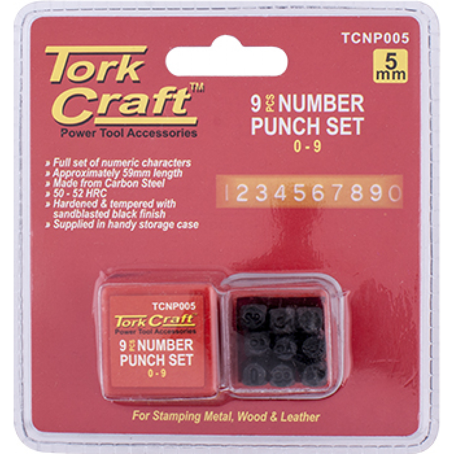 Number Punch Set 5mm (0-9mm) Black Finish