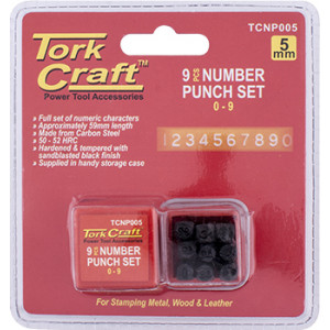 Number Punch Set 5mm (0-9mm) Black Finish