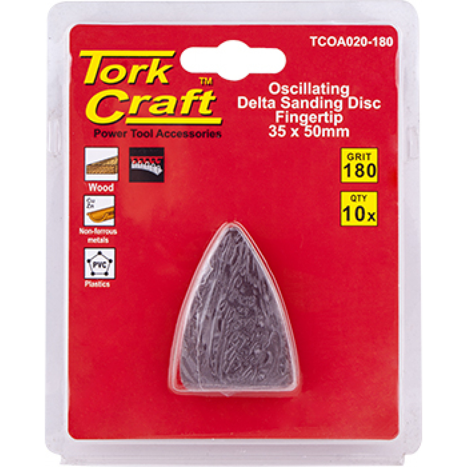 Oscillating Sandpaper A/o 35x50mm 10pc Fingertip 180grit
