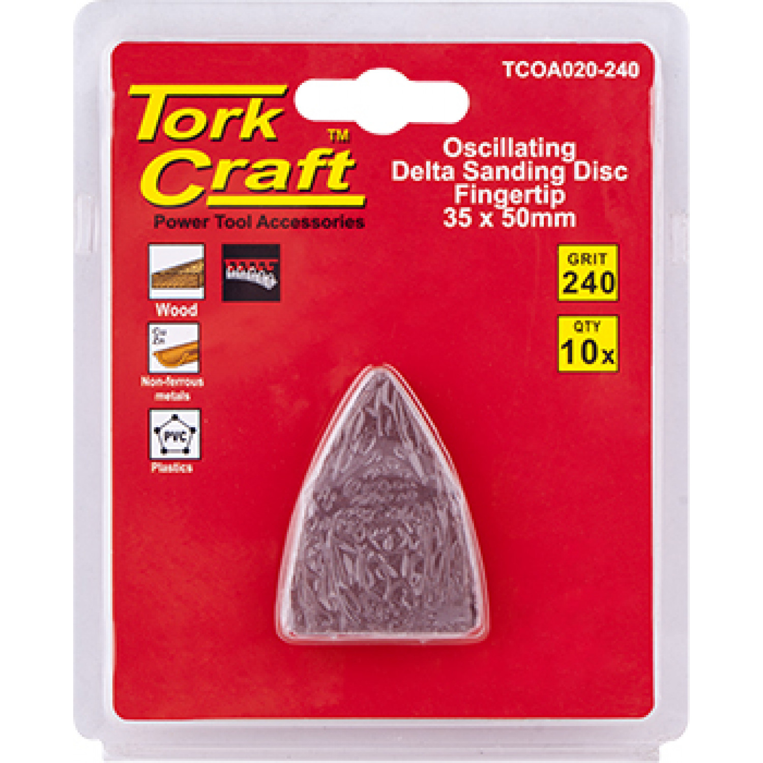 Oscillating Sandpaper A/o 35x50mm 10pc Fingertip 240grit