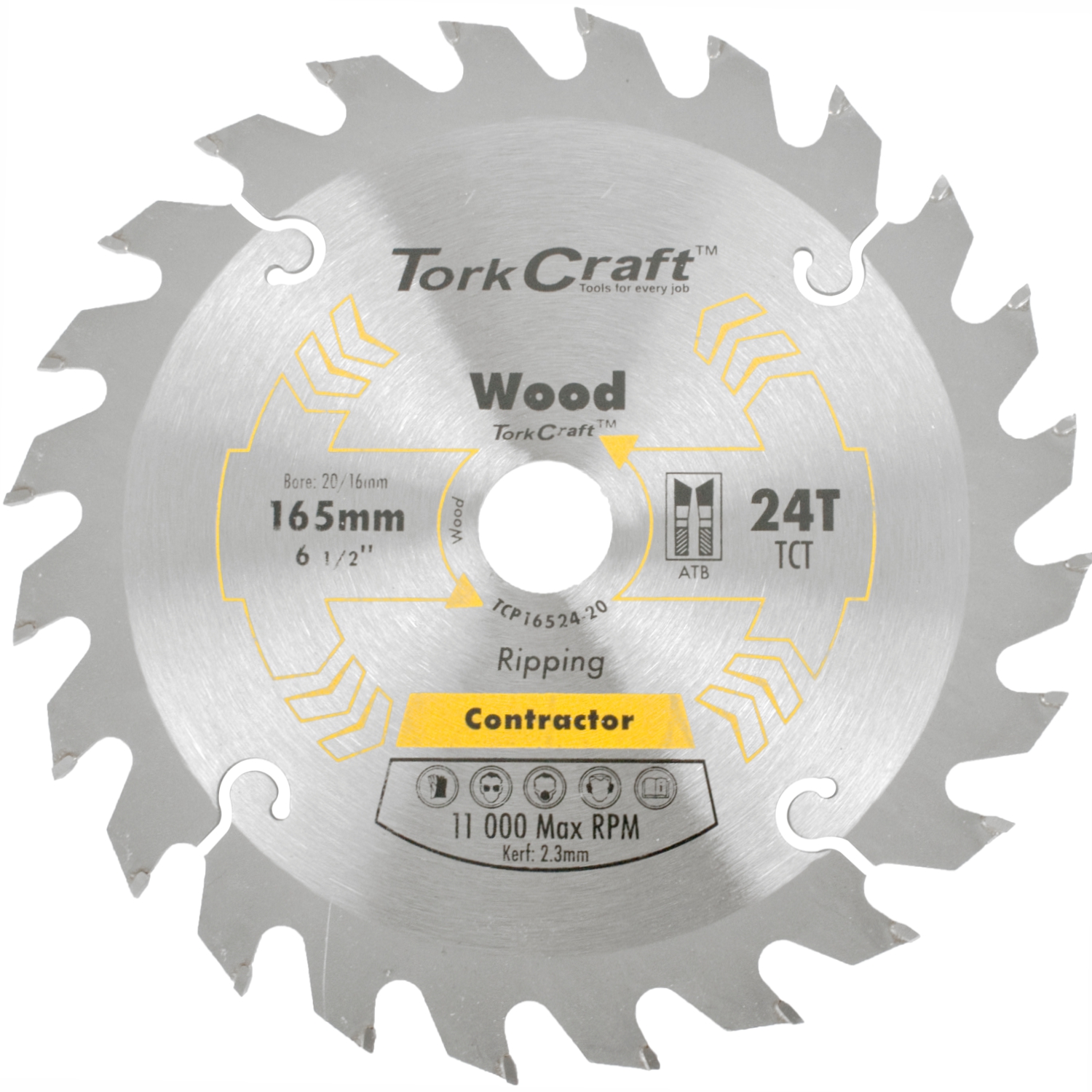 Blade Contractor 165 X 24t 20/16 Circular Saw Tct