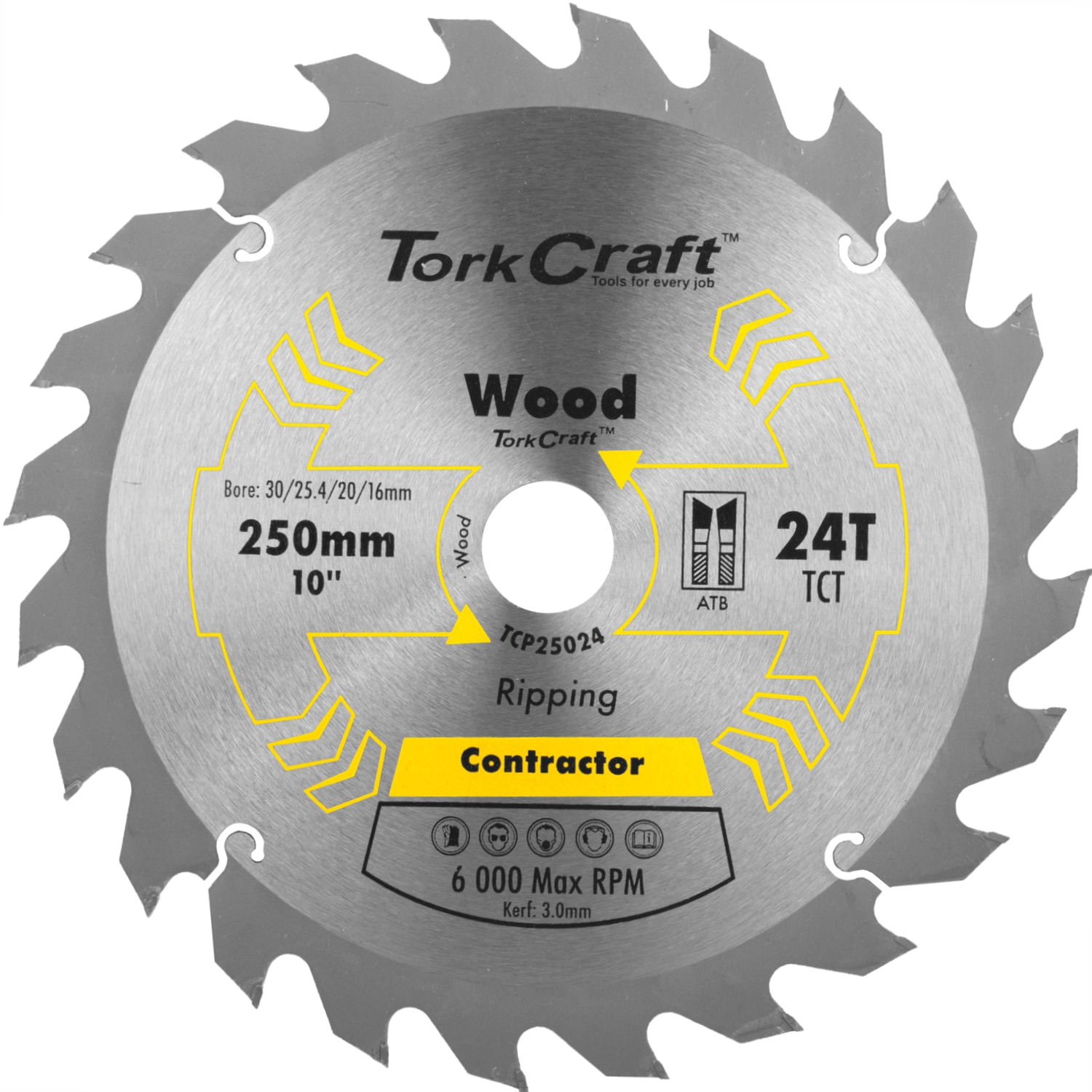 Blade Contractor 250 X 24t 30/16 Circular Saw Tct