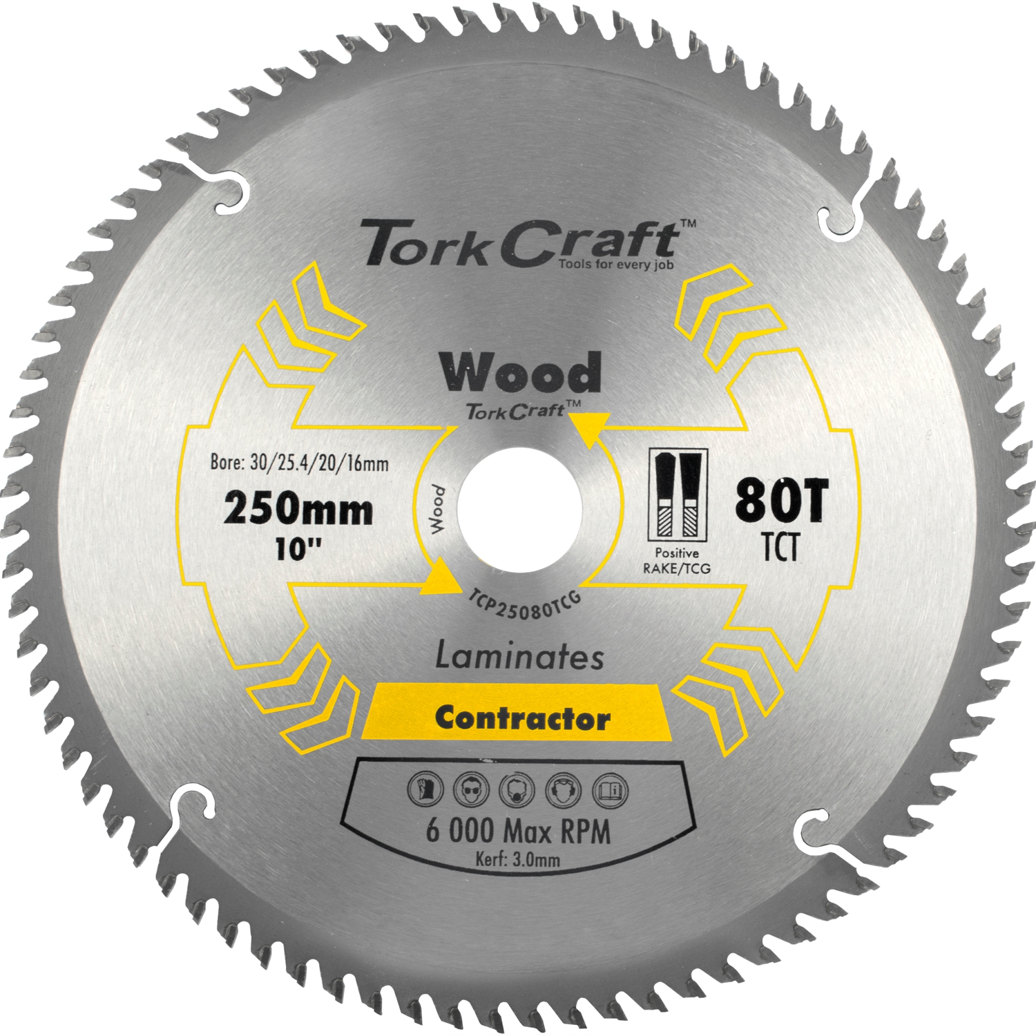 Blade Contractor 250 X 80t Tcg Neg Circular Saw Tct