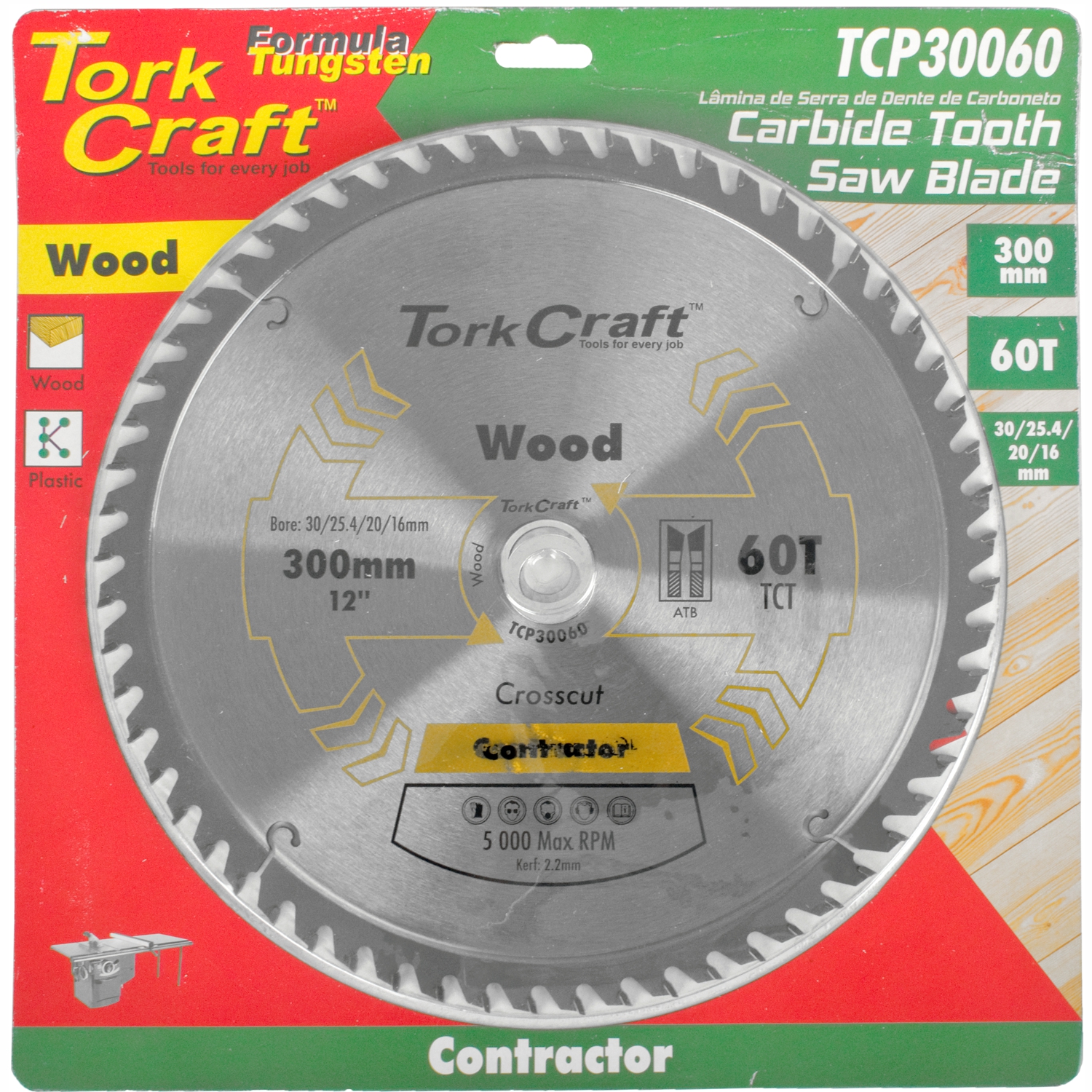 Blade Contractor 300 X 60t 30/1/20/16 Circular Saw Tct