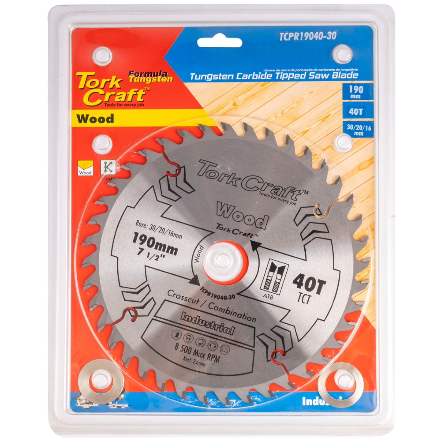 Blade Tct 190 X 40t 30/20/16 Atb Positive Profesional Industrial