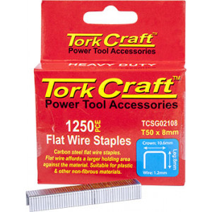 Flat Wire Staple 16g X 10.6mm X 8mm T50 1250pc C/steel For Tcsg0210