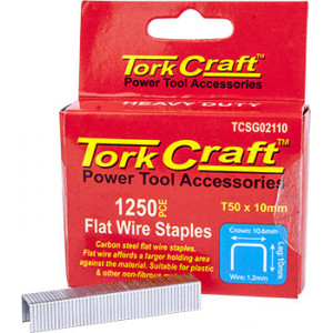 Flat Wire Staple 16g X10.6mm X 10mm T50 1250pc C/steel For Tcsg0210