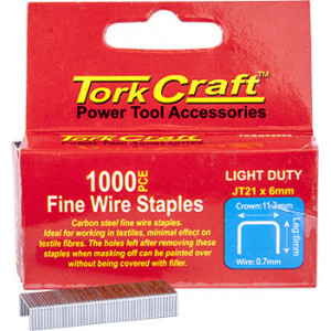 Flat Wire Staple 21g X 0.7mm X 6mm Jt21 1000pc C/steel For Tcsg0500