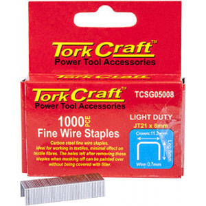 Flat Wire Staple 21g X 0.7mm X 8mm Jt21 1000pc C/steel For Tcsg0500