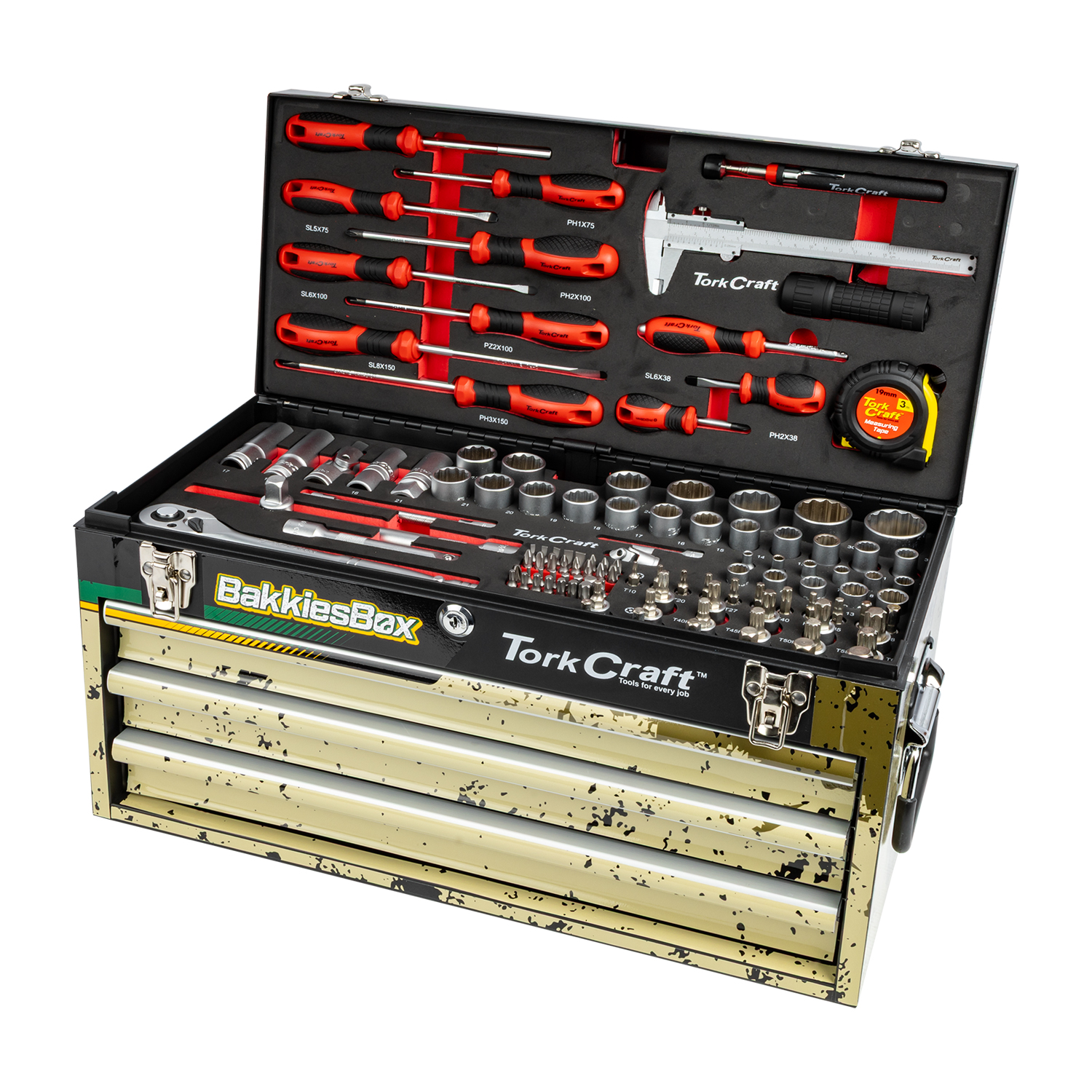 Tool Box 154 Pce 3 Drawer & Top Tray Limited Edition Track Box Bakkies