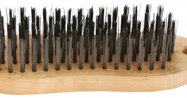 WIRE HAND BLOCK BRUSH WOOD HANDLE RECTANGULAR