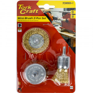 Wire Brush Set 3pce With 6mm Shaft End/circ/cup
