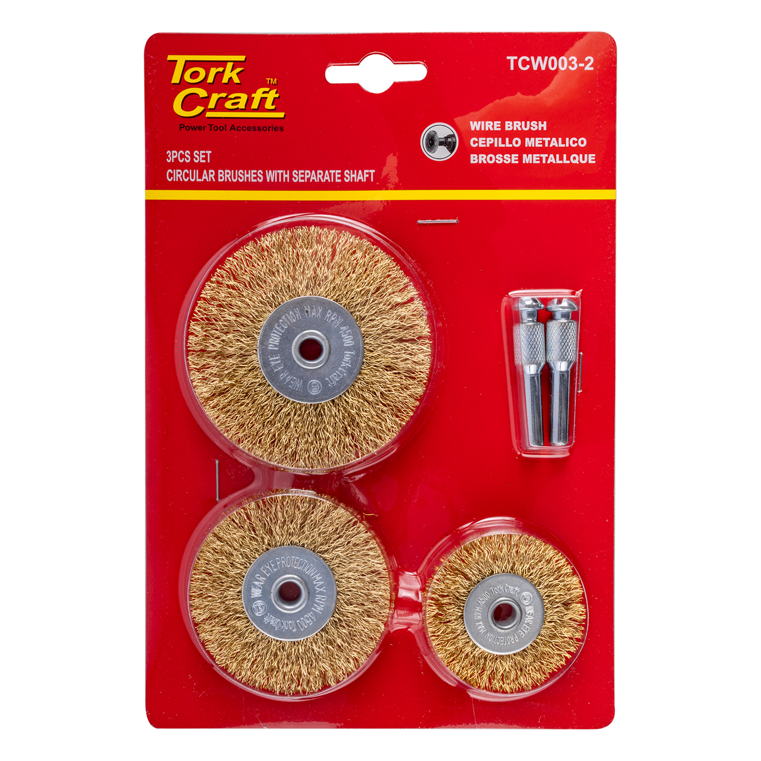 Wire Brush Set 3pce With Separate Shaft