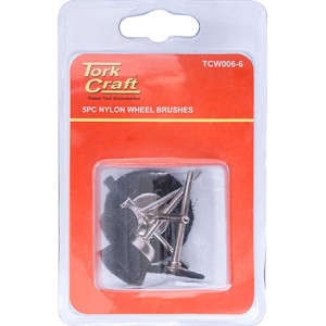 Wire Brushes Mini 5pc Nylon 3.2mm Shaft Assorted Shapes