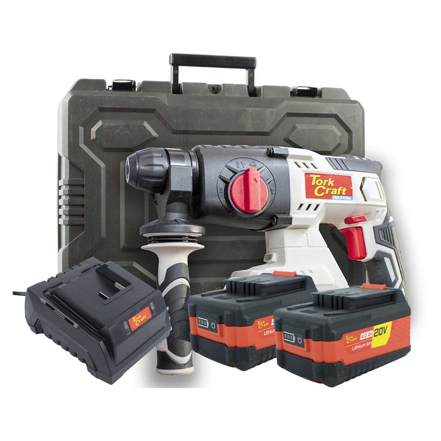 Rot.hammer Sds 20v Tc20190 C/w Std. Charg. & 2 X 4.0ah Batteries